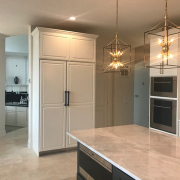Modern Transitional Kitchen Remodel Fridge Freezer Custom Builtinl