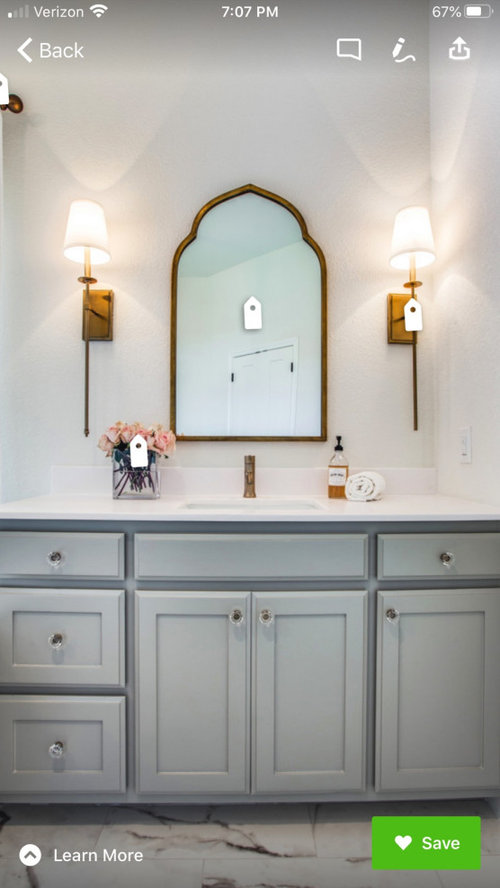 Pulls Mirror And Lighting To Match Delta Champagne Bronze Bathroom