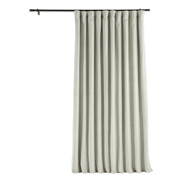 Signature Warm Off White Doublewide Blackout Velvet Curtain Single Panel, 100"x1