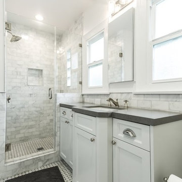 Vanity style counters with windows.