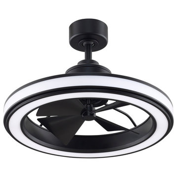 Gleam - 16" Ceiling Fan in Black With LED Light Kit