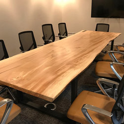 Single Slab Cottonwood Live Edge Table for Conference or Dining Room - Home Office Furniture