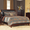 City II Full Size Leatherette Low Profile Sleigh Bed, Coco