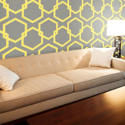 Citron Honeycomb Self-Adhesive Wallpaper - Wallpaper