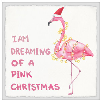 "Dreaming Pink Christmas" Framed Painting Print, 12x12
