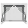 vidaXL Party Tent Outdoor Canopy Tent Gazebo Marquee with 4 Mesh Sidewalls White