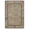 Margot Distressed Traditional Ivory/Multi Area Rug, 5'3"x7'6"