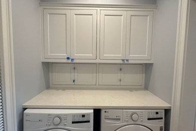 Inspiration for a transitional laundry room remodel in Boston