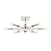 City 8 Light Semi-Flush Mount in Polished Nickel