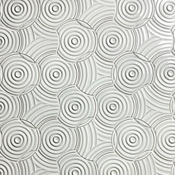 GBM Manufacturing - White Swirl 11.7" x 11.7" Porcelain Decorative Mosaic Tile, Single Sheet - Mosaic Tile