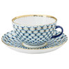Royalty Porcelain 17-pc Tea Cobalt Blue Set For 6, Bone China Porcelain