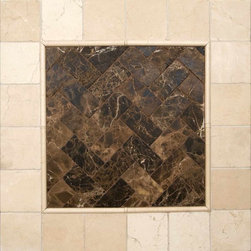 Durango Travertine And Emperador Dark Marble 1 - Tile