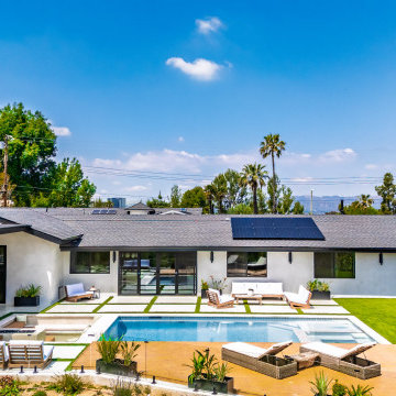 Elevated View of the Pool Deck and Rear Elevation
