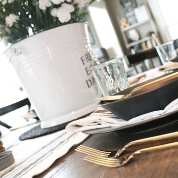 Black & White Farm Table