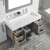 Pavia Single Vanity with White Artificial Stone Top, Grey, 48", With Mirror