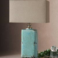 Uttermost Adalbern Blue Crackle Lamp