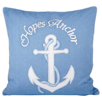 Elk Lifestyle Hopes Anchor 20X20 Pillow, Cool Waters, White