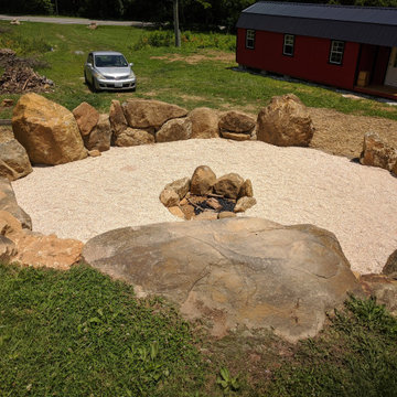 Ancient, Megalithic Sunken Fire Pit and Boulder Wall