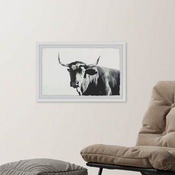 "Steer Face" Framed Painting Print