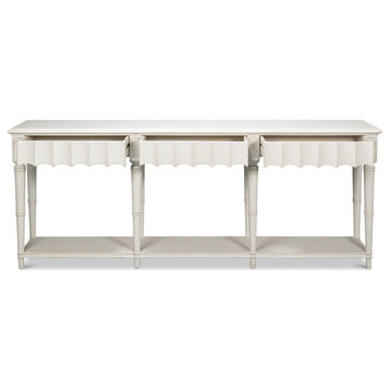 Chantal Console Table With Drawers and Storage in Antique White