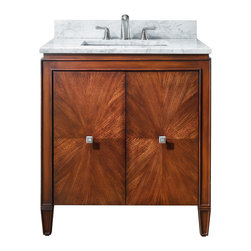 Avanity - Avanity Brentwood 31" Vanity, New Walnut Finish, Carrera White Marble Top - Bathroom Vanities And Sink Consoles
