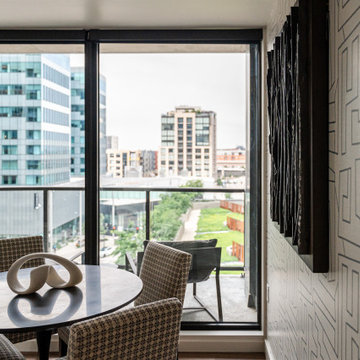Dining Area with City Views and Private Balcony
