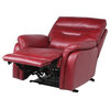 Fortuna Dark Red Leather Power Recliner Chair