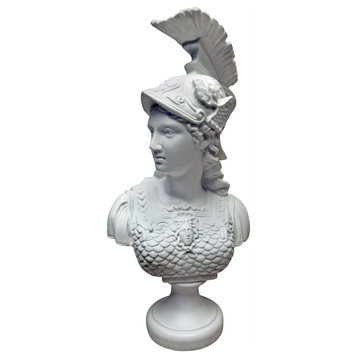 Minerva Roman Goddess of Wisdom Bonded Marble Resin Sculptural Bust