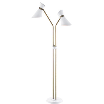 Jared 2 Light Floor Lamp, Brass