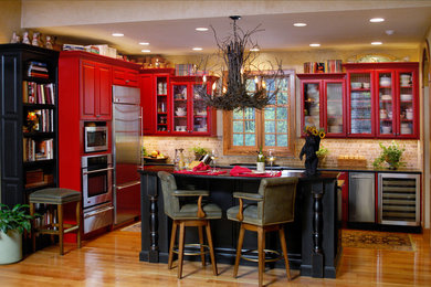 Inspiration for a rustic kitchen remodel in Charlotte