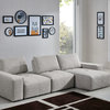 Jazz Modular 3 Seater Chaise Sectional With Adjustable Backrest, Light Brown