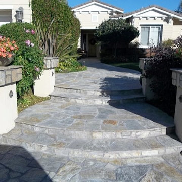 Driveway-walkway hardscape landscape design