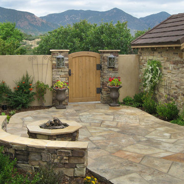 Masonry Patio, Seat Wall, Fire Pit, Storage