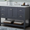 Wilmington 48" Single Bathroom Vanity in Gray With Carrera Marble Top