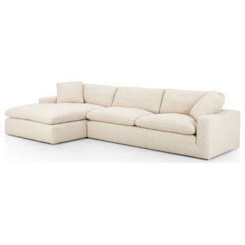 Plume 2-Piece Sectional 106" Left Arm Facing Chaise Thms Cream