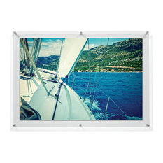 28"x40" Double Panel Acrylic Wall Frame For 24"x36" Art, Silver Hardware