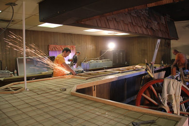 Cement Countertops Being Constructed