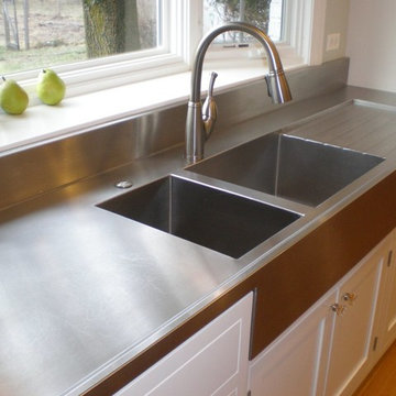 Farmer Style Stainless Steel Kitchen Countertop