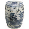 Garden Stool Kylin Dragon Backless Blue White Ceramic Handmade Ha