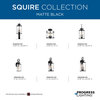 Squire Collection 3-Light Semi-Flush Convertible, Black