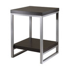 Jared End Table, Gray And Espresso