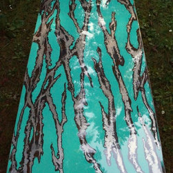 Turquoise/Brown/bare metal Coffee Table - Coffee Tables