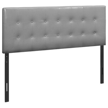 Bed, Headboard Only, Queen Size, Bedroom, Upholstered, Pu Leather Look, Grey