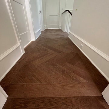 Engineered Wood Flooring with Herringbone Inlays – Cadboro Bay, BC