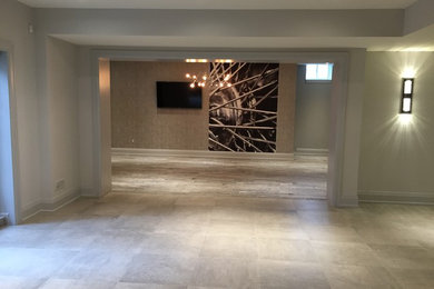 Example of a trendy basement design in Toronto