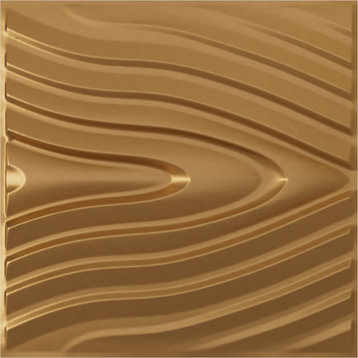 Kahuna EnduraWall Decorative 3D Wall Panel, 19.625"Wx19.625"H, Gold