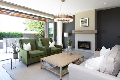 This is an example of a large contemporary formal living room in Kent.