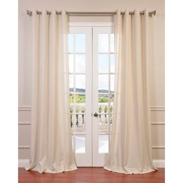 Sand Faux Linen Grommet Curtain Single Panel, 50"x96"