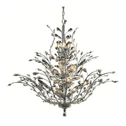 Elegant Lighting - Elegant 2011 Orchid 18-LT 41" Elegant Cut Chandelier, Chrome/Clear - Chandeliers