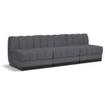 Meridian Furniture - Quinn Chenille Upholstered 3-Piece Modular Sofa, Grey - The Quinn Modular Sofa is a stunning piece crafted in a rich and luxurious grey chenille fabric. Its awe-inspiring design and exceptional quality make it a perfect addition to any space, whether it's a living room, bedroom, or office. The sofa's plush cushioning and sturdy frame provide both comfort and durability, ensuring that it will be a favorite for years to come. Whether you're looking for a statement piece or simply a comfortable seating option, the Quinn sofa is an excellent choice.